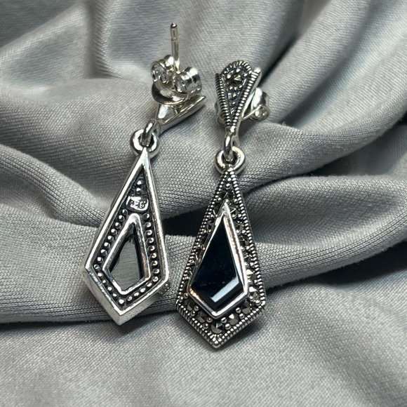 **SOLD***Sterling Silver Drop Kite Earrings Dangle Earrings for Women 925 Silver - Picture 8 of 10